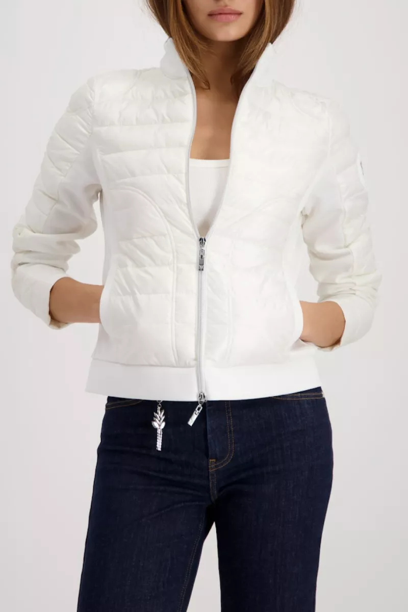 Monari-Quilted jacket with neoprene-410874-102 Off white-OFF WHITE