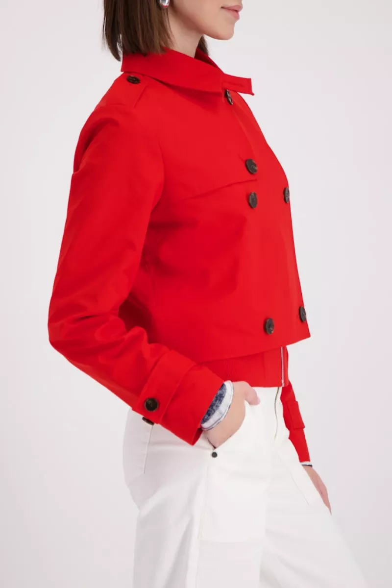 Monari-Short trench coat-410321-350 Chilli pepper-ROOD