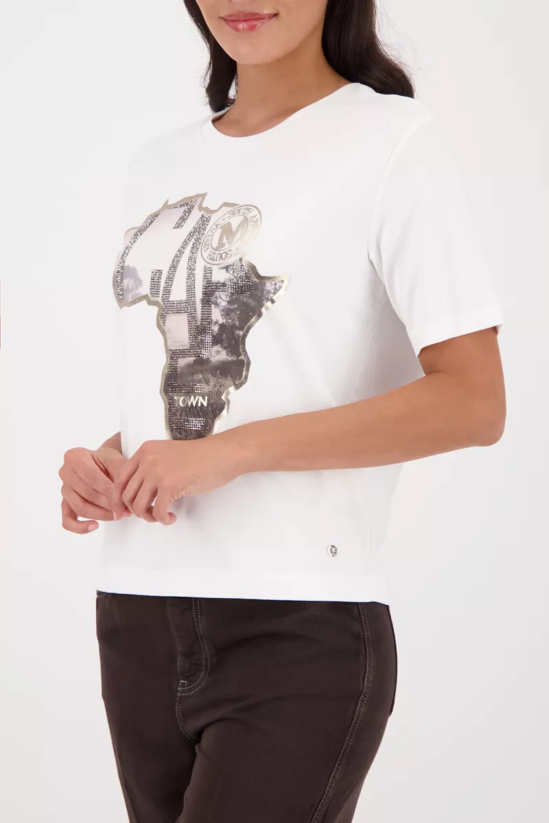 Monari-T shirt with africa print-410142-102 Off white-OFF WHITE