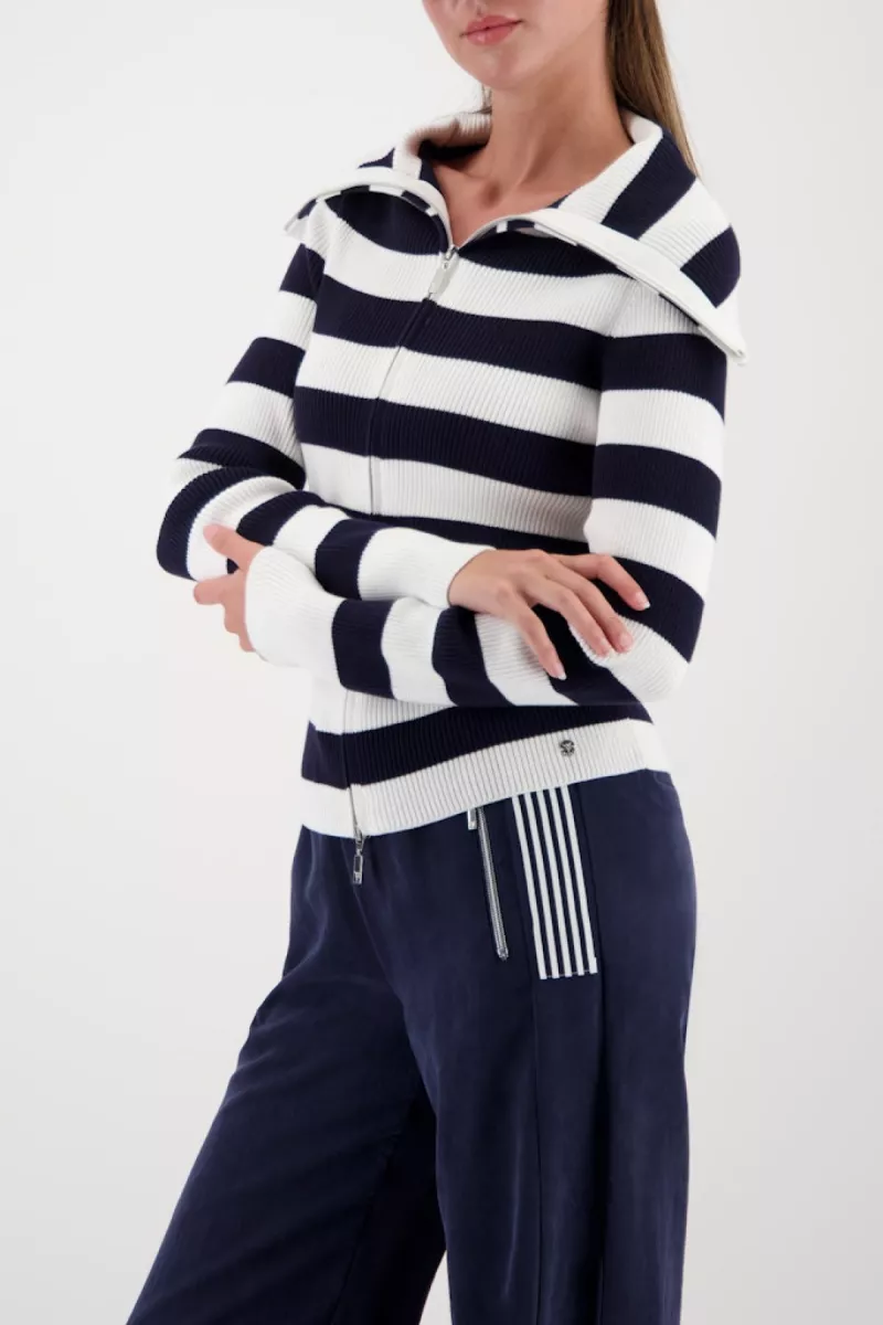Monari-Troyer cardigan-410219-756 Marine striped-MARINE