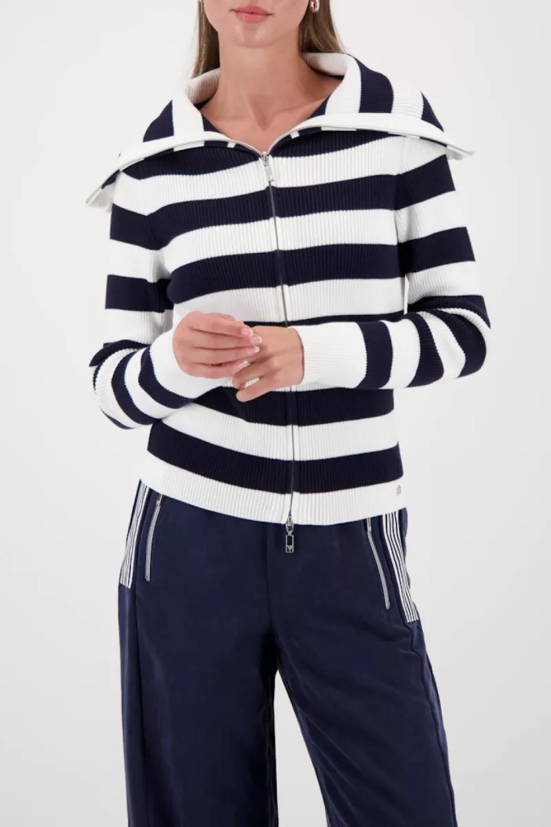 Monari-Troyer cardigan-410219-756 Marine striped-MARINE