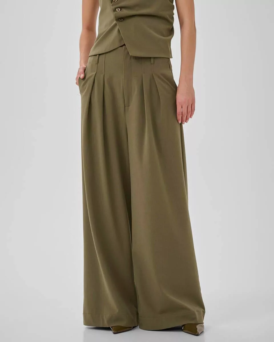 My Essential Wardrobe--Hace Sille High Wide Pant-180820-GROEN