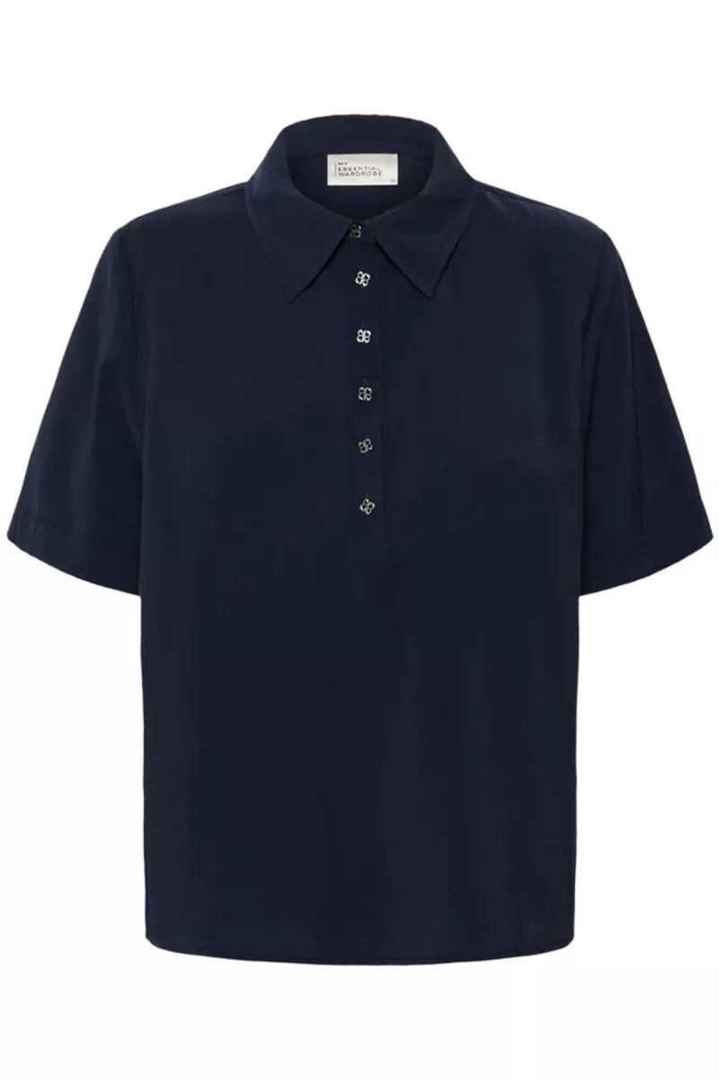 My Essential Wardrobe--Mindy Polo Tee-103565-NAVY