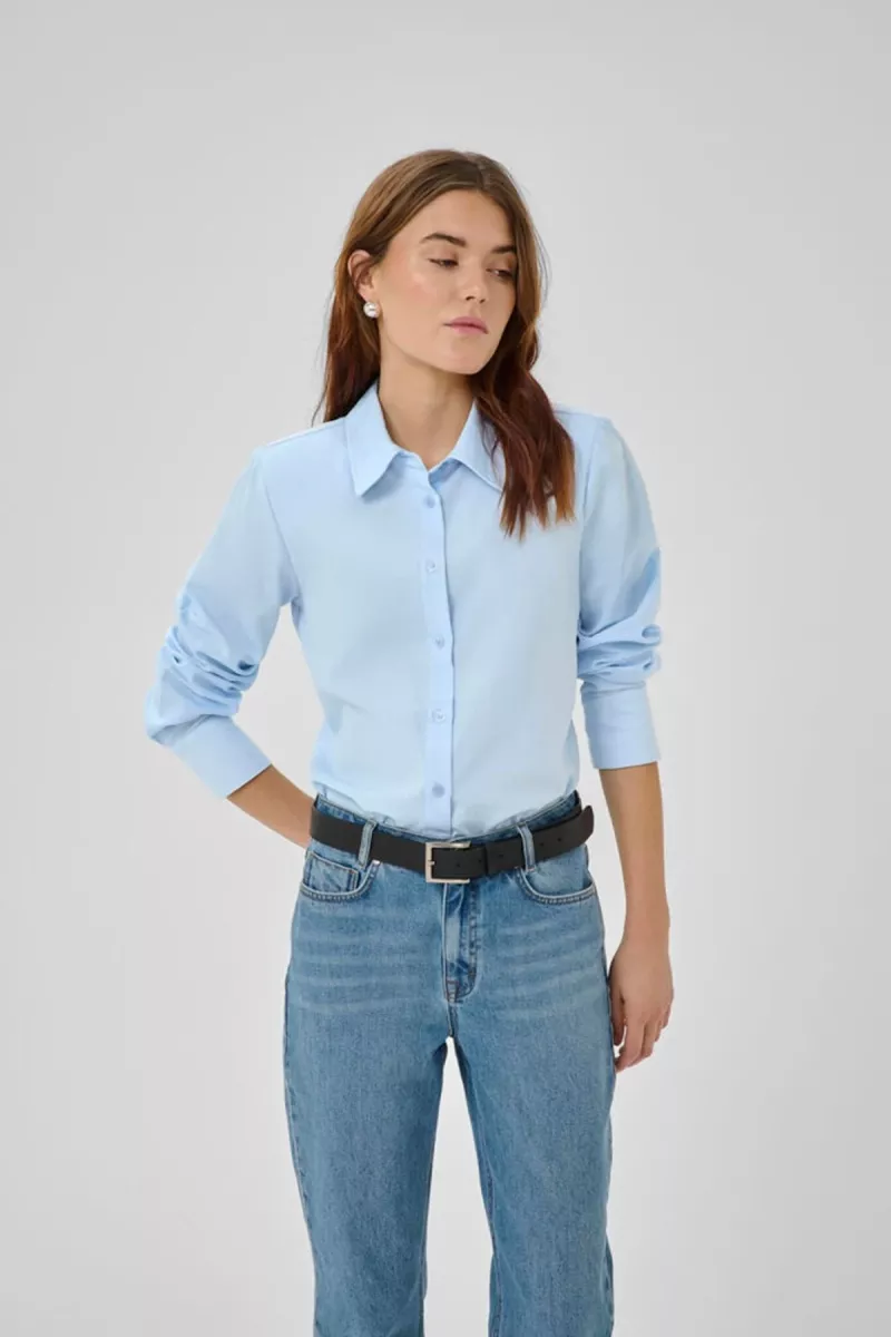 My Essential Wardrobe--Vilda Shaped Shirt-144115-LICHT BLAUW