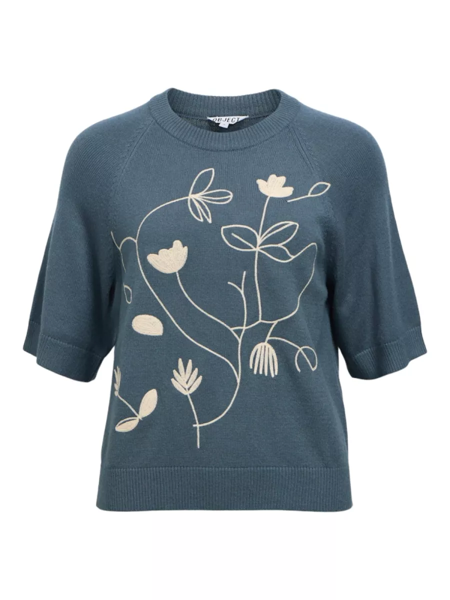 OBJECT-OBJLANEY RUBIN SS PULLOVER NOOS-23046234-Dark Slate-PETROL