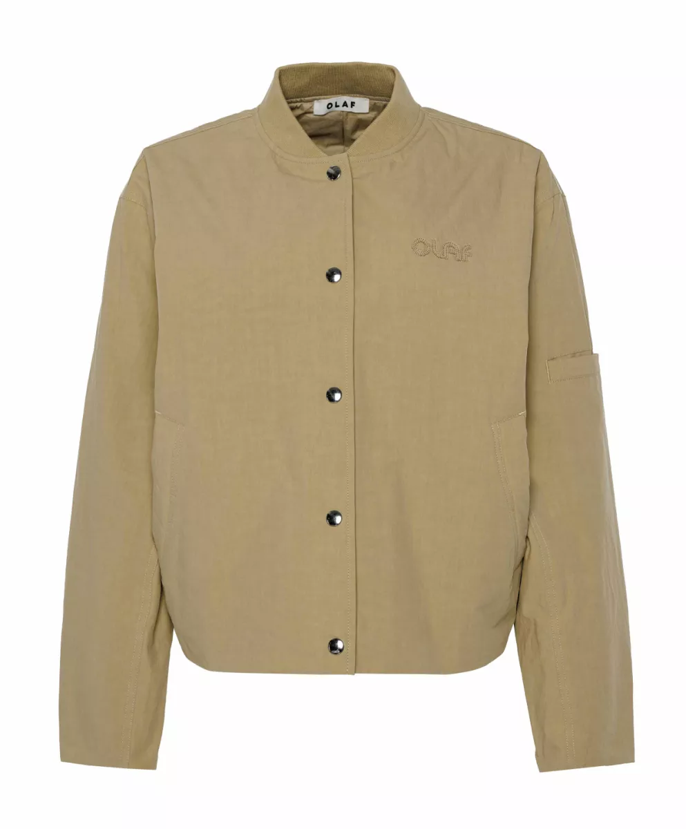 Olaf-Retro logo bomber jacket-W240505-Cement-CEMENT