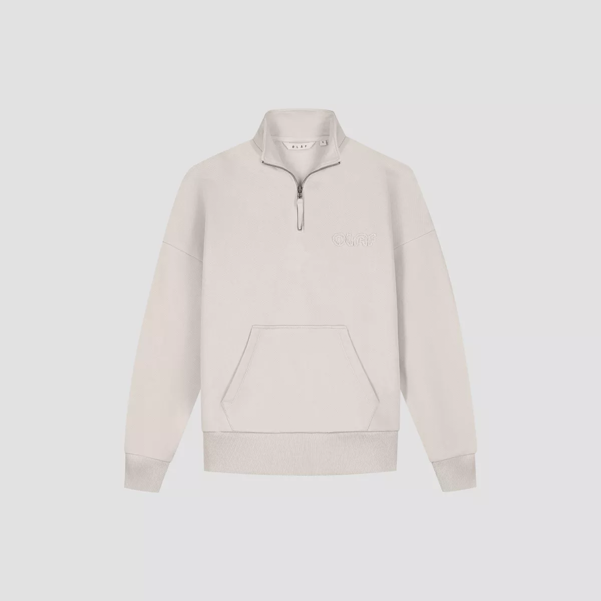 Olaf-Retro logo half zip sweat-W990206-Cement-CEMENT