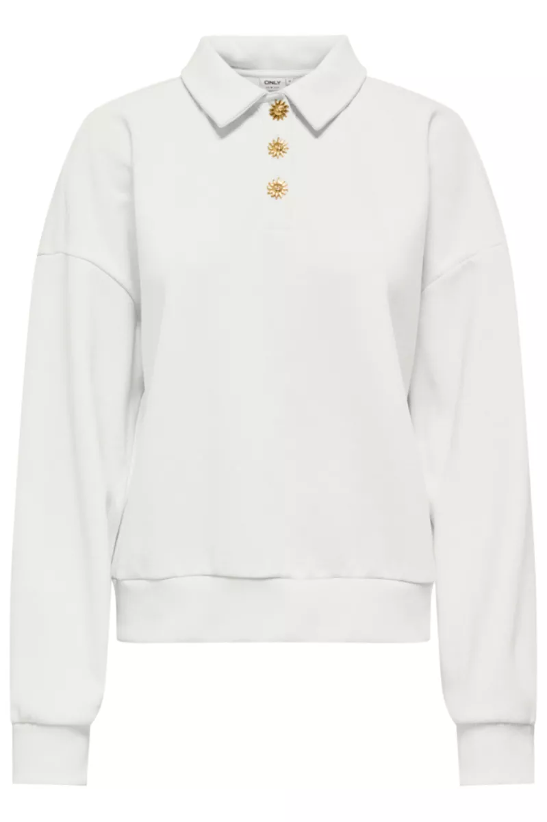 ONLY-ONLAGNES L/S POLO CS PR SWT-15378310-Cloud Dancer-CREME