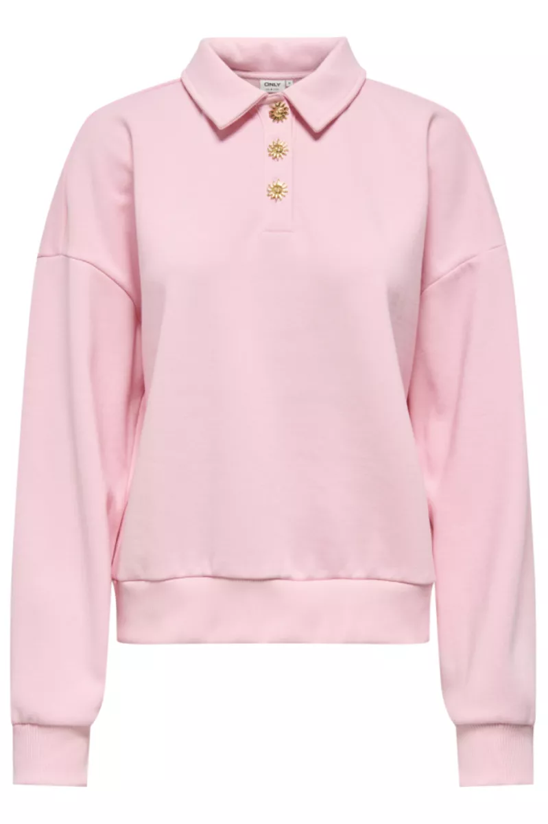 ONLY-ONLAGNES L/S POLO CS PR SWT-15378310-Romance Rose-ROSE