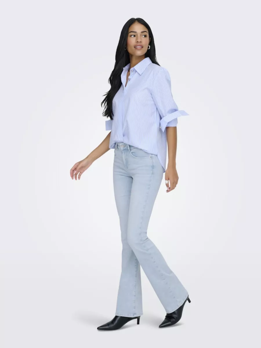ONLY-ONLBLUSH MID FLARED DNM CRO495 NOOS-15363225-Light Blue Bleached Denim-LICHT DENIM
