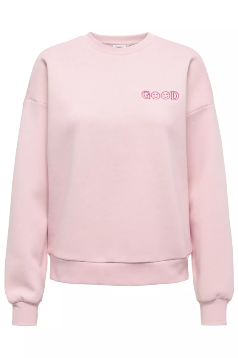 ONLY-ONLDAZE L/S O-NECK TERRY PRINT CS W-15375573-Rosy Touch-ROSE