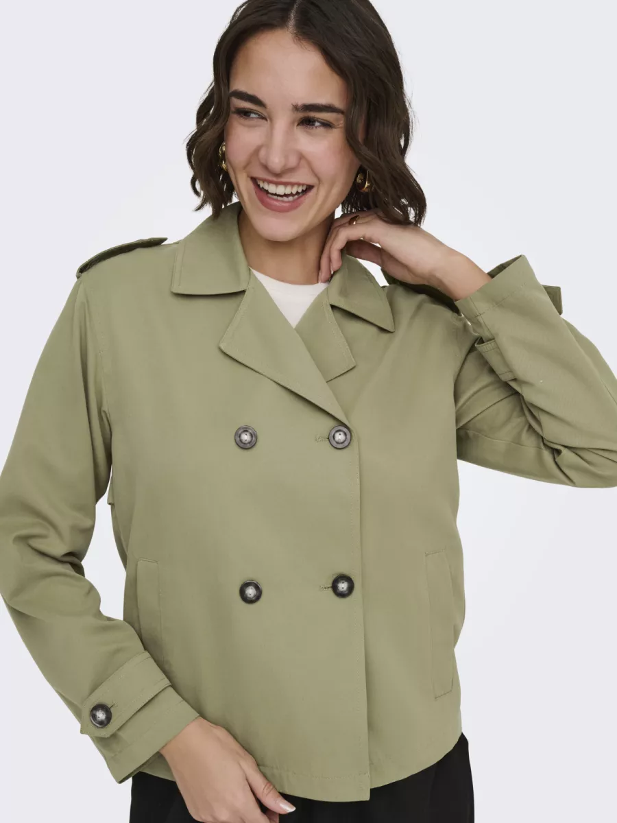 ONLY-ONLHANNAH SHORT LIFE TRENCHCOAT OTW-15371053-Aloe-GROEN