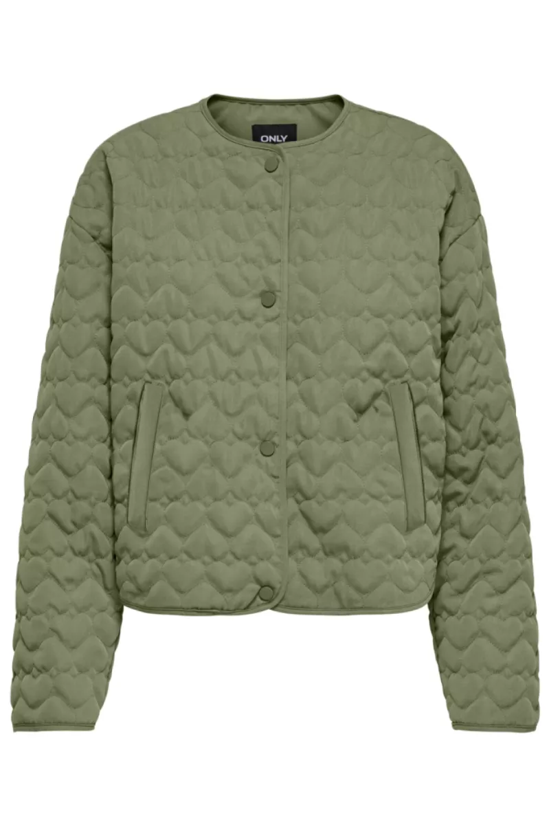 ONLY-ONLHEART LIFE QUILTED JACKET NOOS O-15366265-Oil Green-GROEN