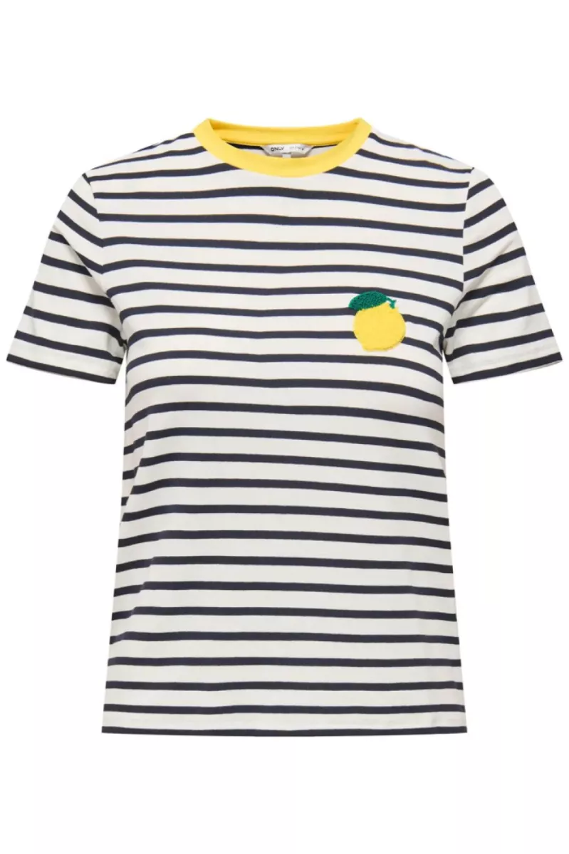 ONLY-ONLHEART LIFE S/S TEE JRS NOOS-15318959-Night Sky / Lemon-ZWART COMBINATIES