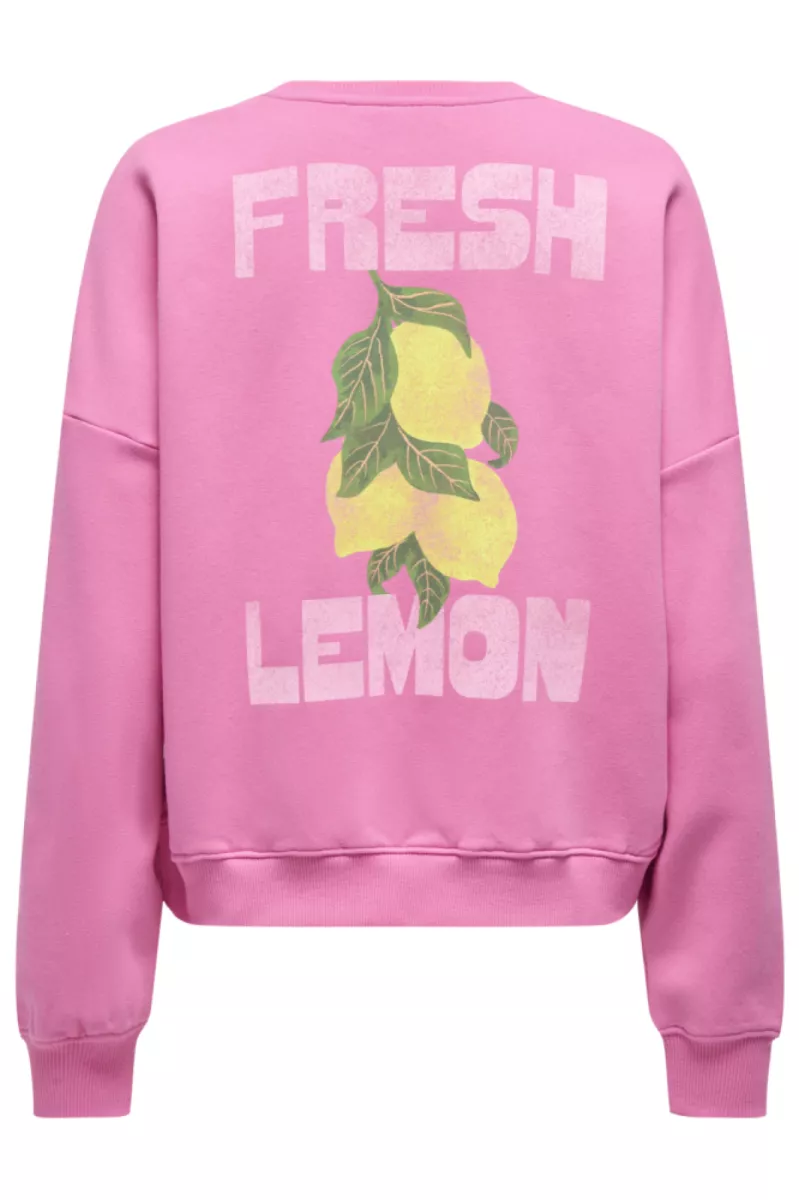 ONLY-ONLLINY L/S O-NECK PRINT CS SWT-15368263-Wild Orchid-PINK