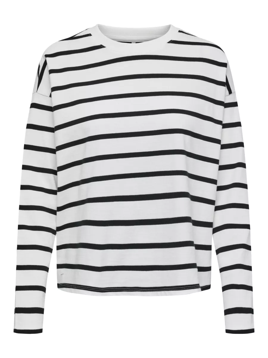 ONLY-ONLSOPH L/S STRIPE TOP JRS-15310399-Black-BLACK