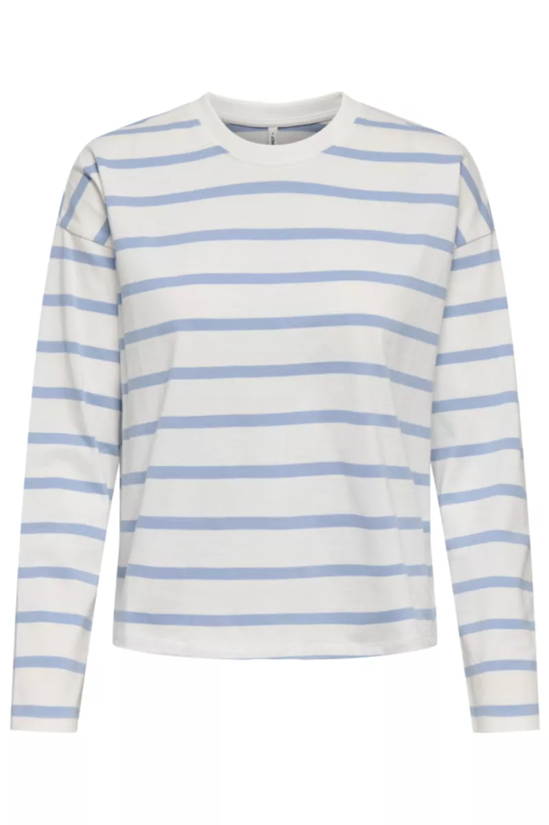 ONLY-ONLSOPH L/S STRIPE TOP JRS-15310399-Soft Chambray-LICHT BLAUW