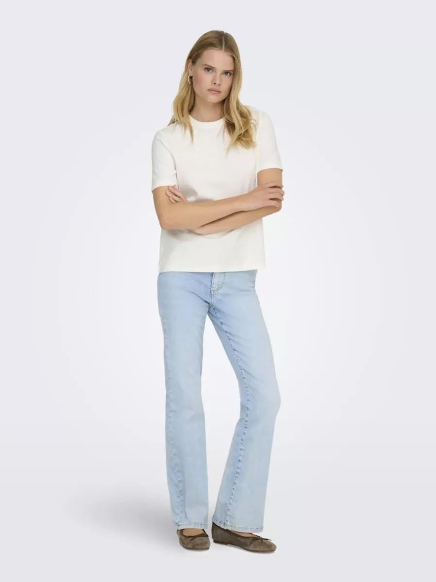 ONLY-ONLSOPHIA S/S EMBROIDERY T-SHIRT BO-15368560-Cloud Dancer-CREME