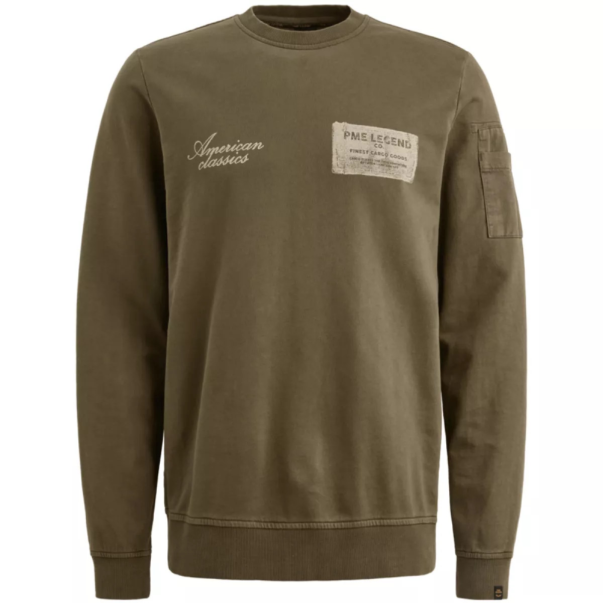 PME LEGEND-Crewneck french terry gd-PSW2602482-6415 Ivy green-GROEN