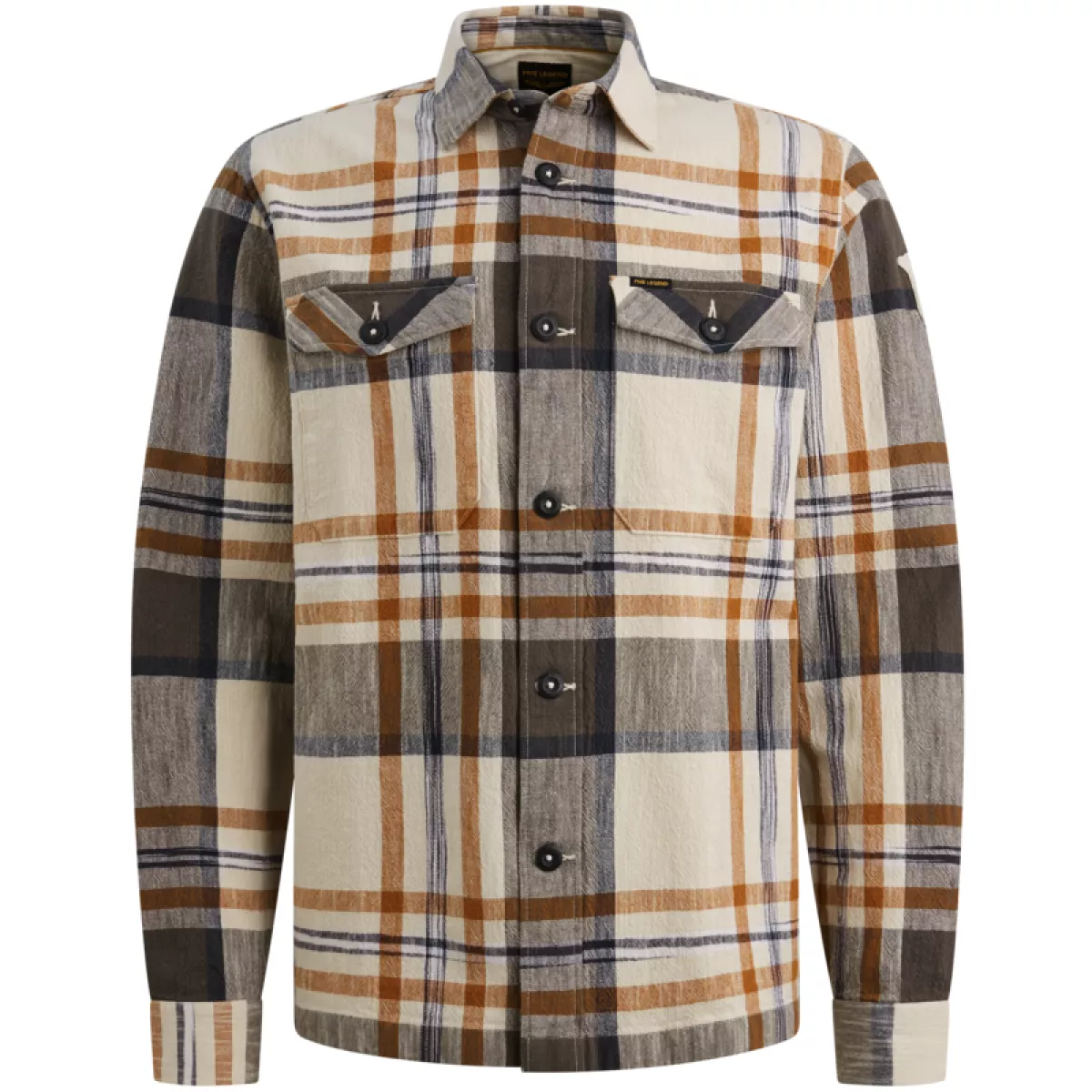 PME LEGEND-LONG SLEEVE SHIRT Big Check inject-PSI2602218-8127 Glazed ginger-BEIGE