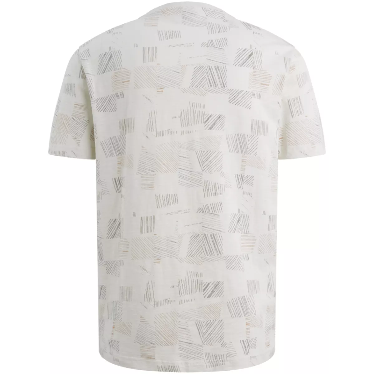 PME LEGEND-Short sleeve r-neck aop cotton slu-PTSS2602561-7013 Bone white melee-BEIGE