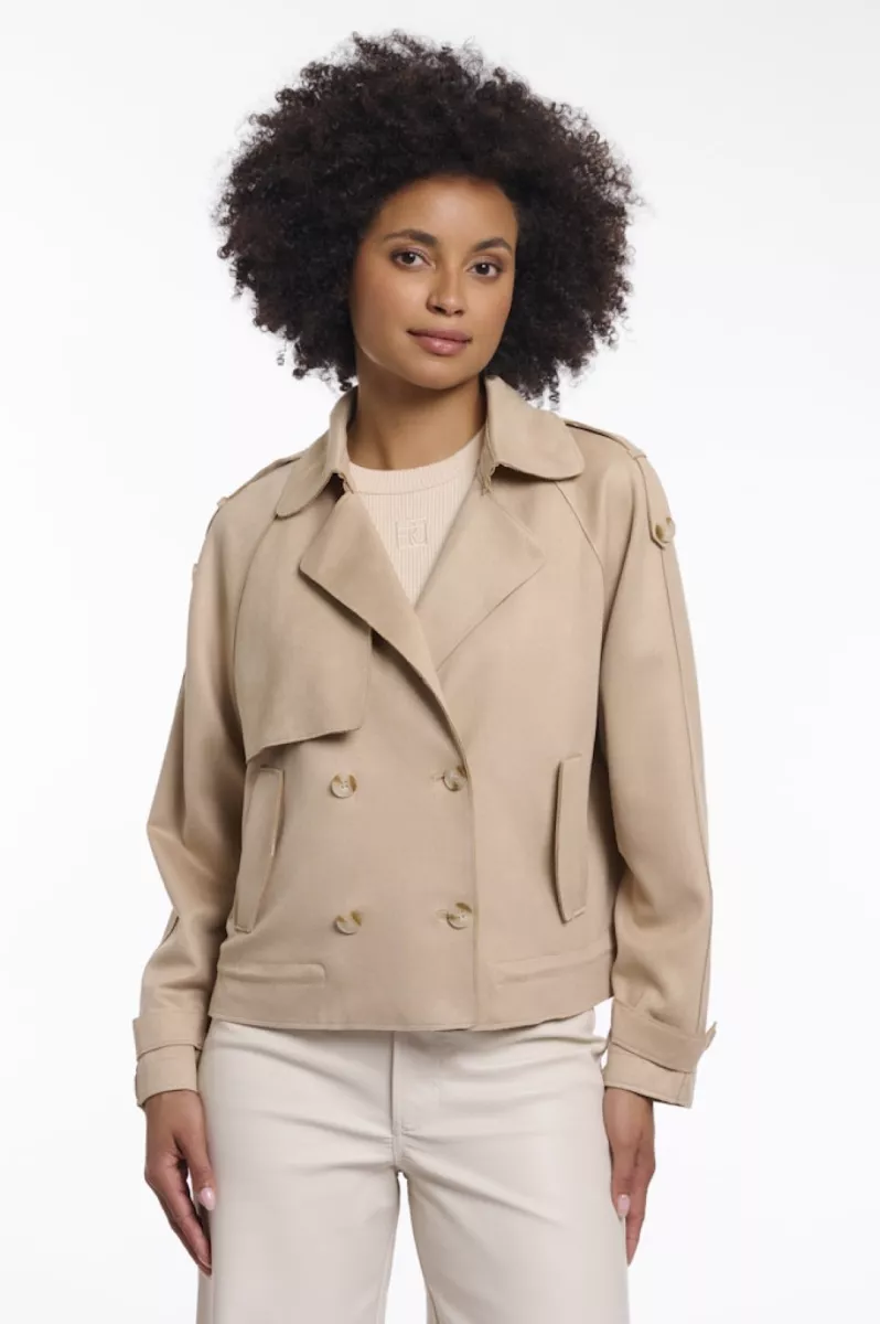 RINO & PELLE-Double Breasted Jacket-Doona.7002621-10866 Oat-CREME