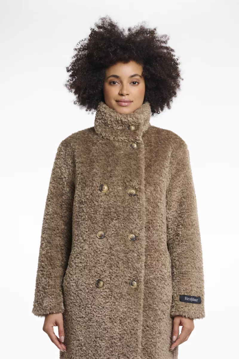 RINO & PELLE-Mid Long Teddy Coat-Ena.7002512-Toffee-CAFE