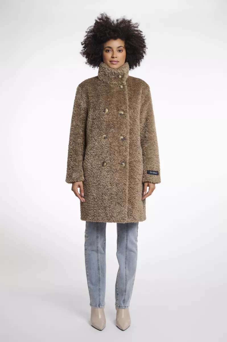 RINO & PELLE-Mid Long Teddy Coat-Ena.7002512-Toffee-CAFE