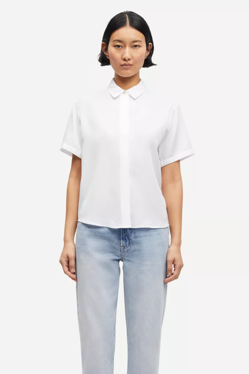 Samsoe Samsoe-Mina ss shirt 14028-F21200143-CLR000023 White-WIT