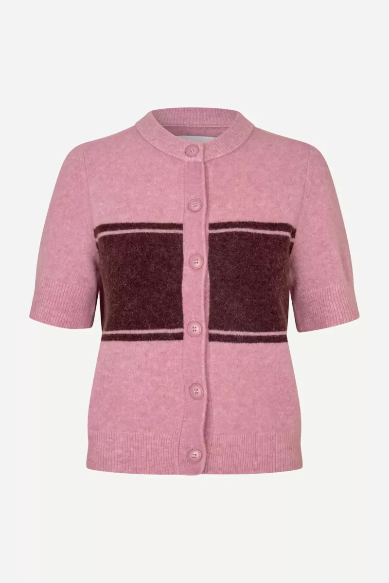 Samsoe Samsoe-Sanoura ss cardigan 15556-F25100053-CLR002528 Orchid wide stripe-ROSE