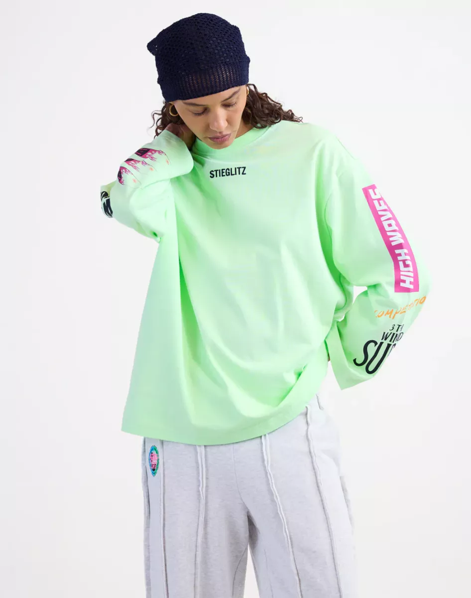 Stieglitz-Monica Wide Skate Longsleeve-W2502042-Green-LIME