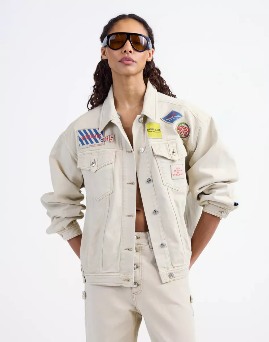 Stieglitz-Taigo Denim Jacket-S2603000-Beige-BEIGE