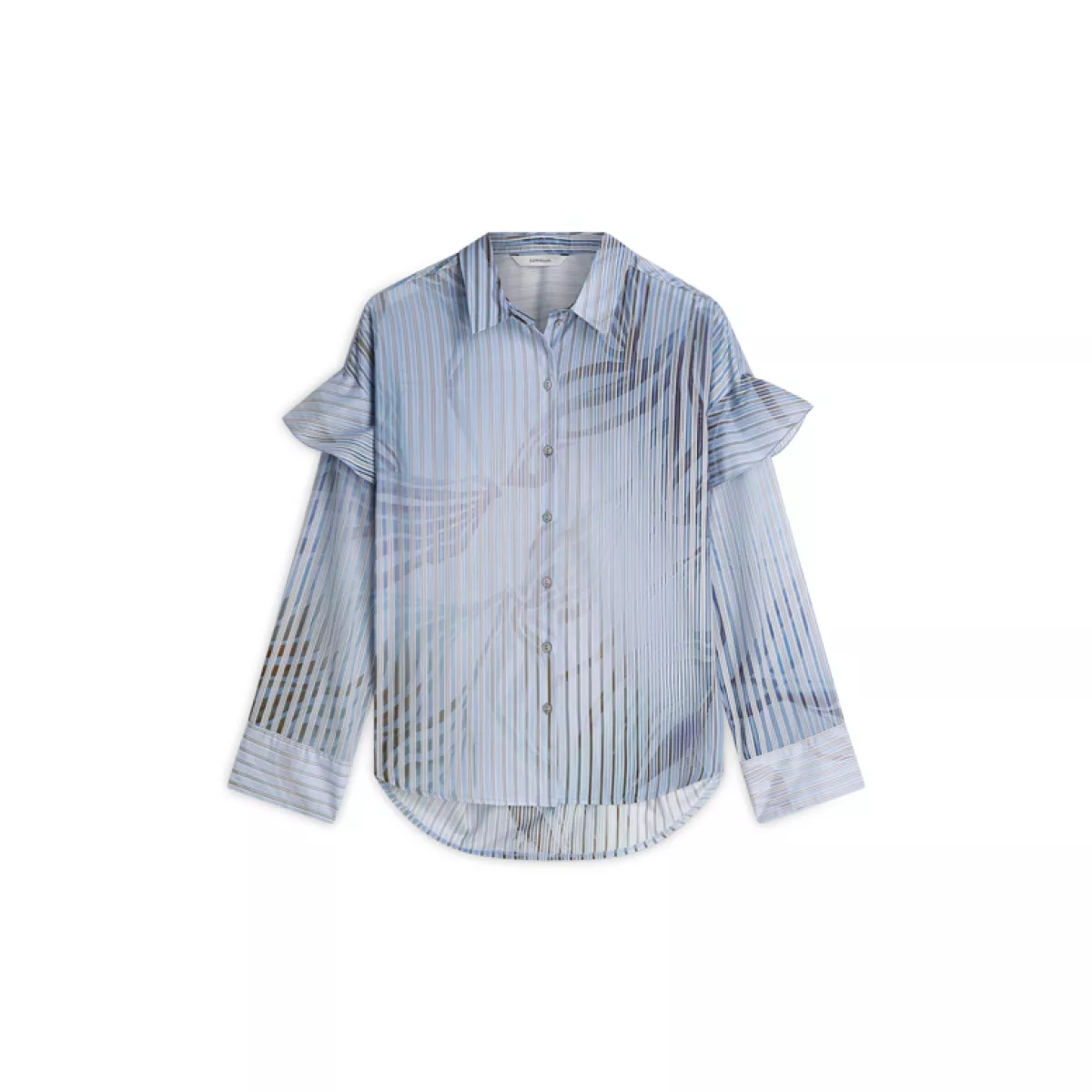 Summum-Blouse flowers and stripes-2s3429-12367-423 Soft blue-LILA