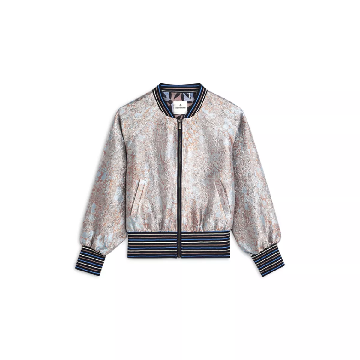 Summum-Jacket jacquard-1s1295-12366-423 Soft blue-BLAUW