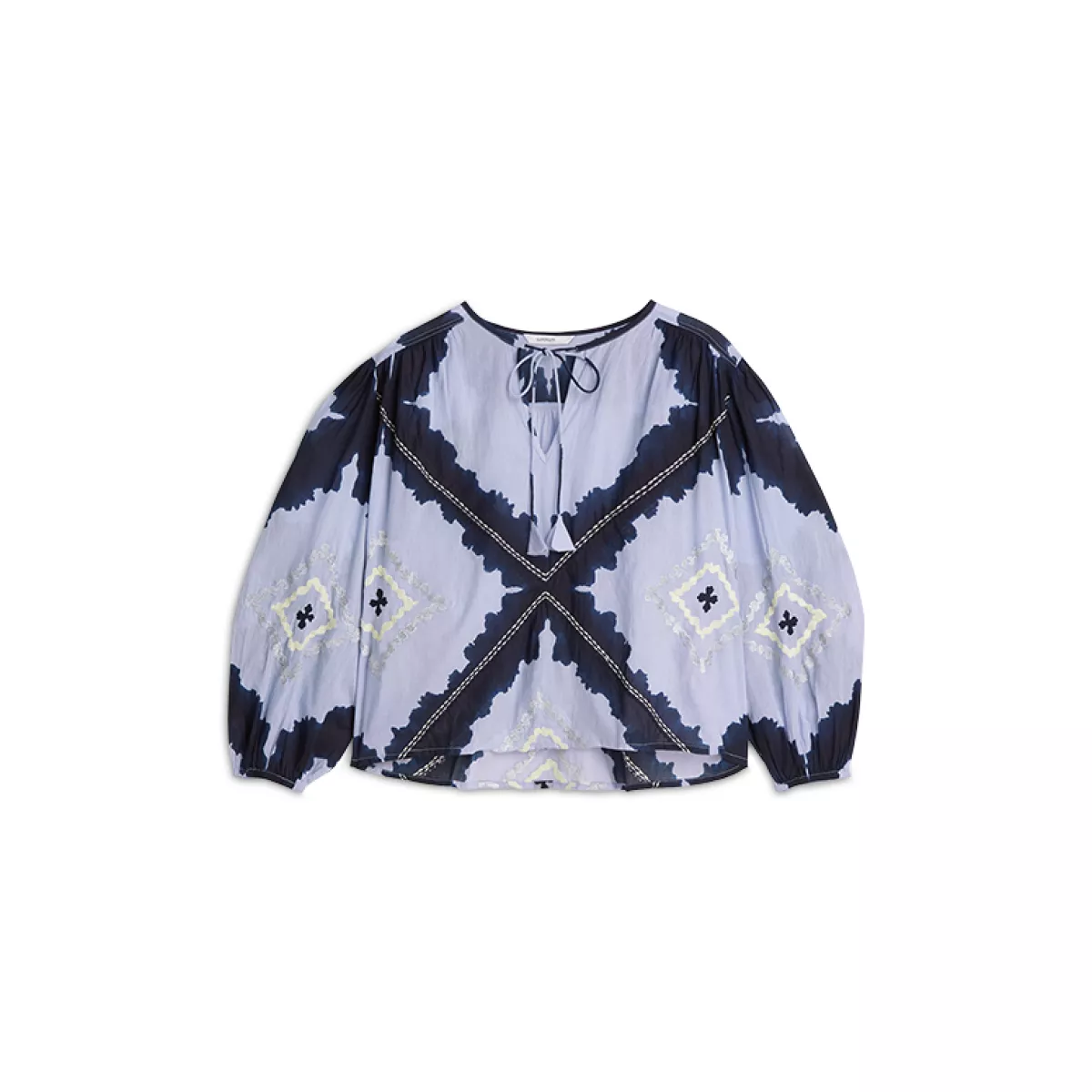 Summum-Top c0otton coile tie&die-2s3417-12423-423 Soft blue-BLAUW