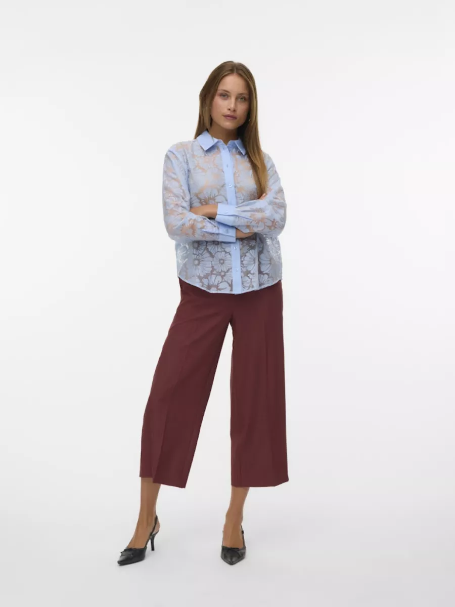 VERO MODA-VMKOVA LS SHIRT WVN-10340599-Brunnera Blue-BLUE