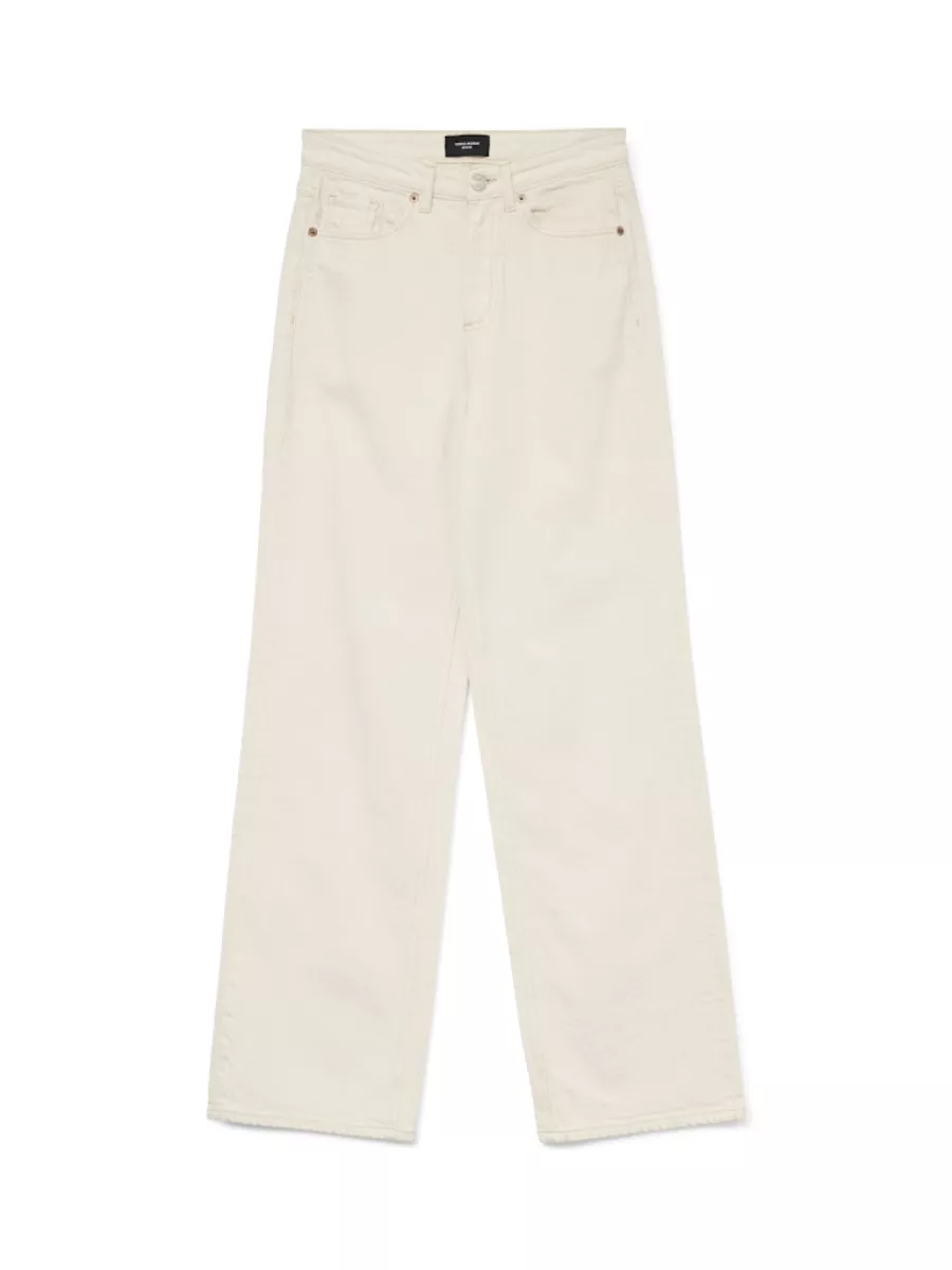 VERO MODA-VMTESSA HR WIDE JEANS ECRU GA-10287303-Ecru-ECRU