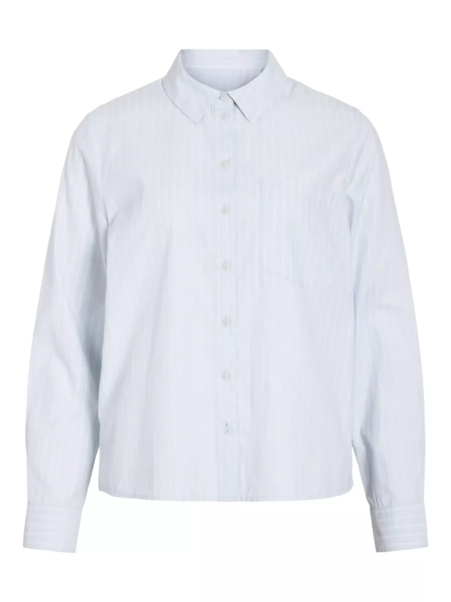 VILA-VIDARMA L/S REGULAR SHIRT - NOOS-14110541-Nantucket Breeze-LICHT BLAUW