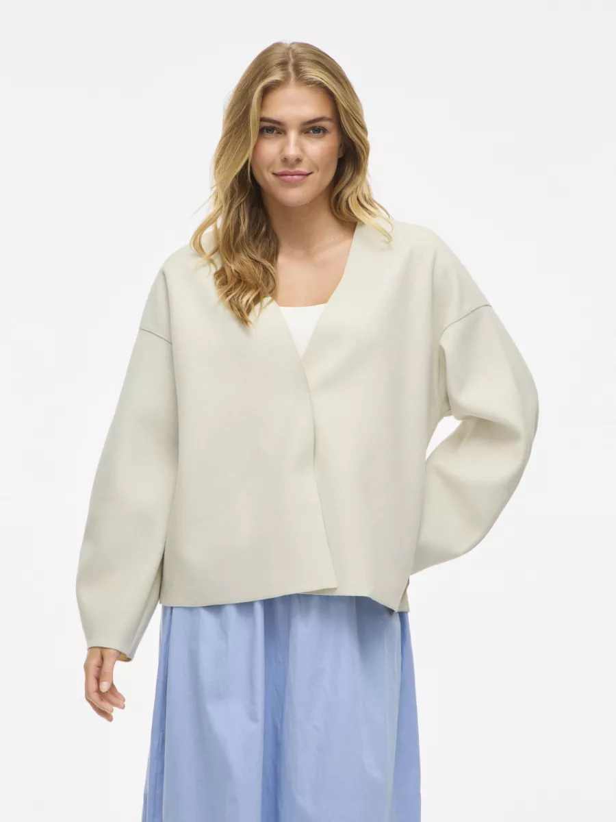 VILA-VIJUICE LOOSE L/S JACKET - NOOS-14101198-Super Light Natural-NATUREL