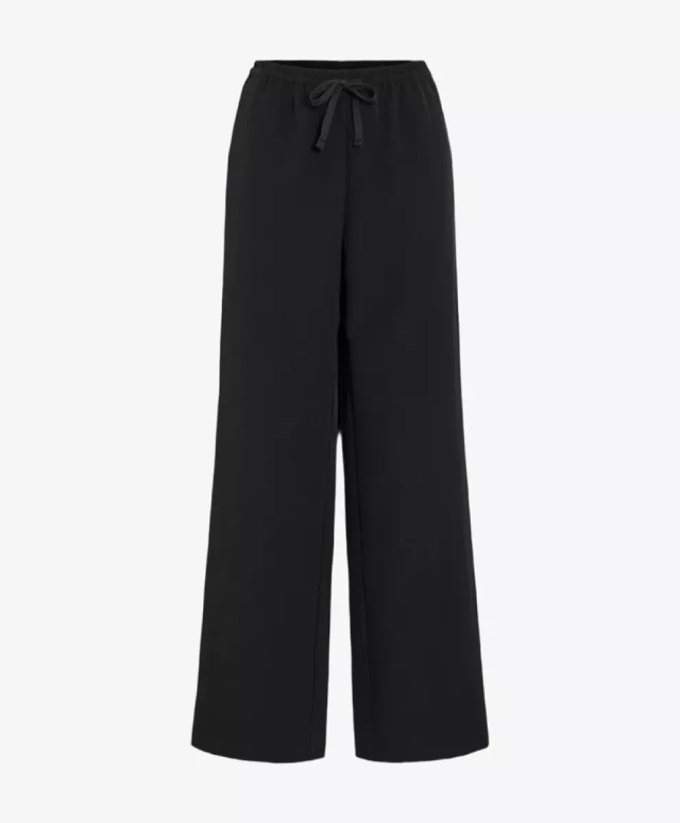 VILA-VIKALAN HW STRIPE DETAIL PANTS-14111934-Black Beauty-BLACK