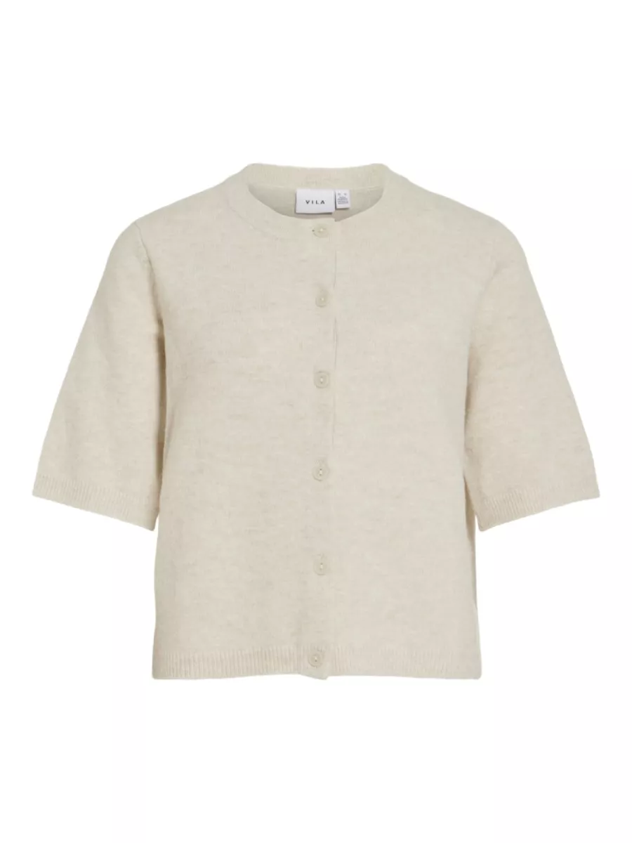VILA-VILIGA 2/4 O-NECK KNIT CARDIGAN - N-14113226-Birch-CREME