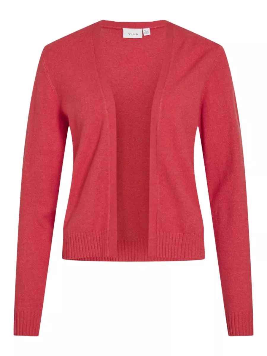 VILA-VIRIL SHORT L/S KNIT CARDIGAN-NOOS-14060800-Hibiscus-KORAAL