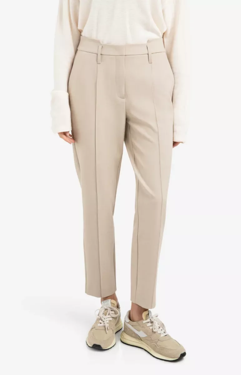 YAYA-Broek met taillebanddetail; Polyester/Rayon Silk/Elastane; 513062-01-301239-601-513062-ZAND