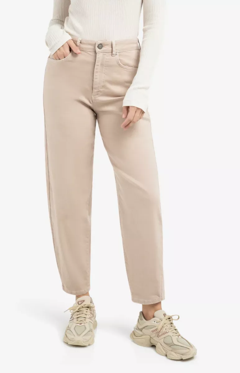 YAYA-High-waist beige jeans; Cotton/Elastane-01-311122-601-51306-ZAND