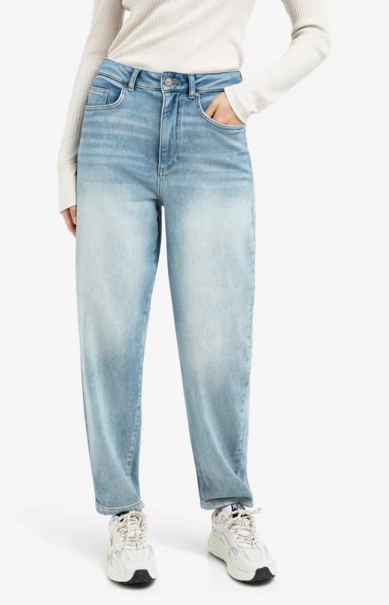 YAYA-High-waist jeans; Cotton/Elastane-01-311123-601-01111-BLUE