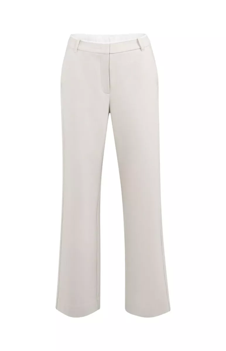YAYA-Soft Woven Trousers With Wide Legs And Elastic Hem-01-301237-601-990402-ZAND
