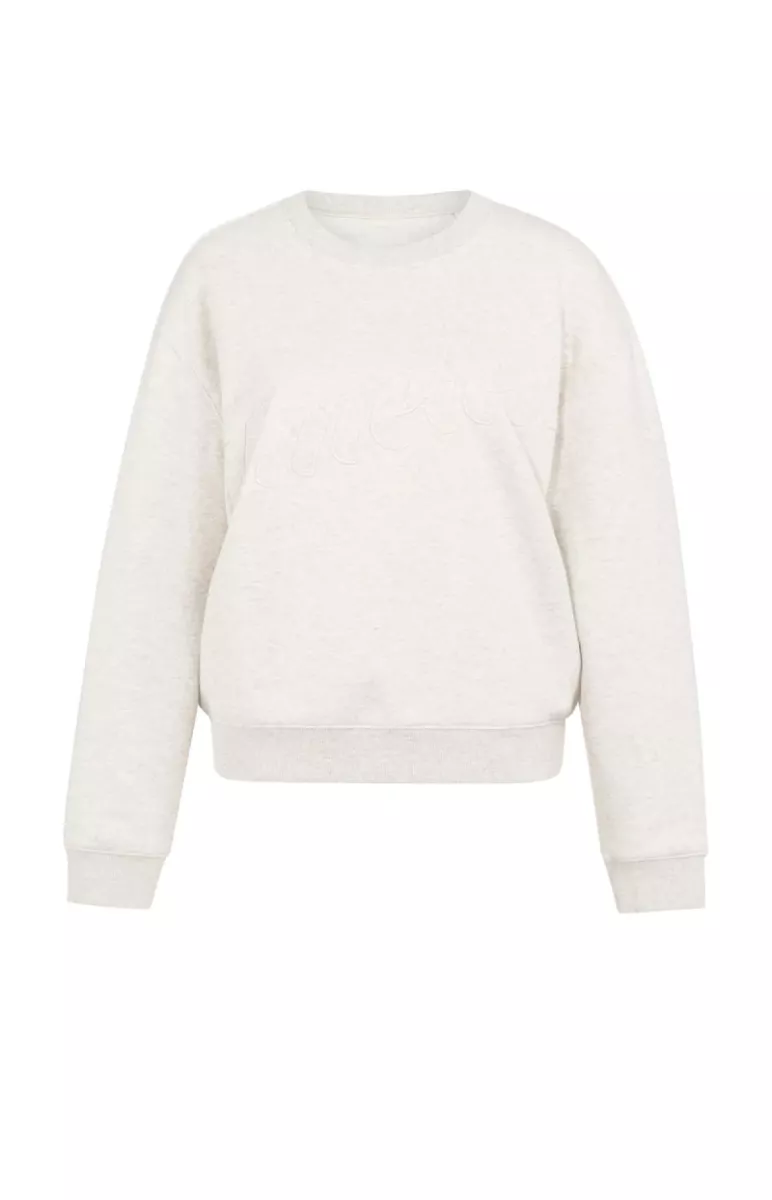 YAYA-Sweater met opgestikte tekst; Cotton/Polyester; 990402-01-109105-601-990402-ZAND