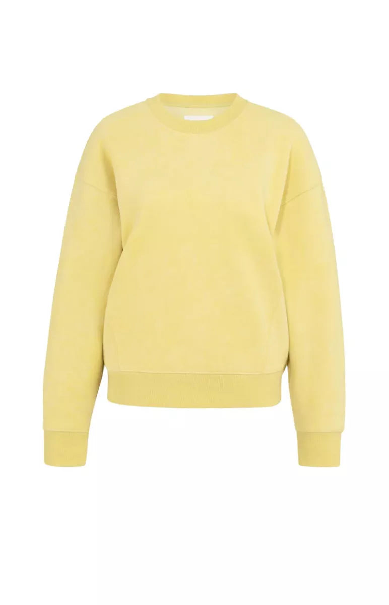 YAYA-Sweater van stevige stof; Cotton/Polyester; 40626-01-109106-601-40626-GEEL/OKER COMBINATIE