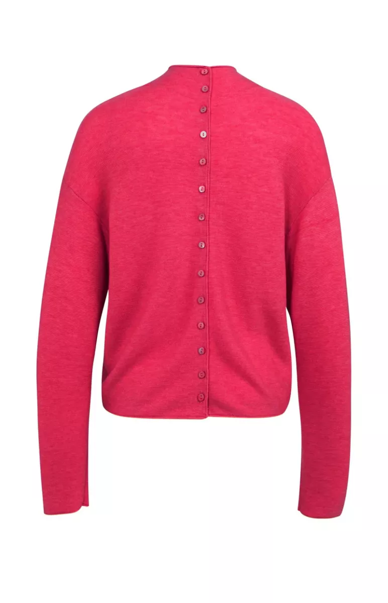 YAYA-Trui met knopen op de rug; Polyamide/Wool/Acrylic; 818522-01-000543-601-818522-PINK