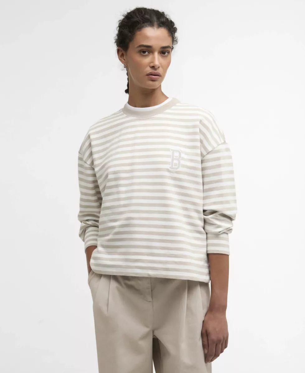 Barbour-Gabby sweatshirt-LOL0669-BE72 Mist stripe-OFF WHITE